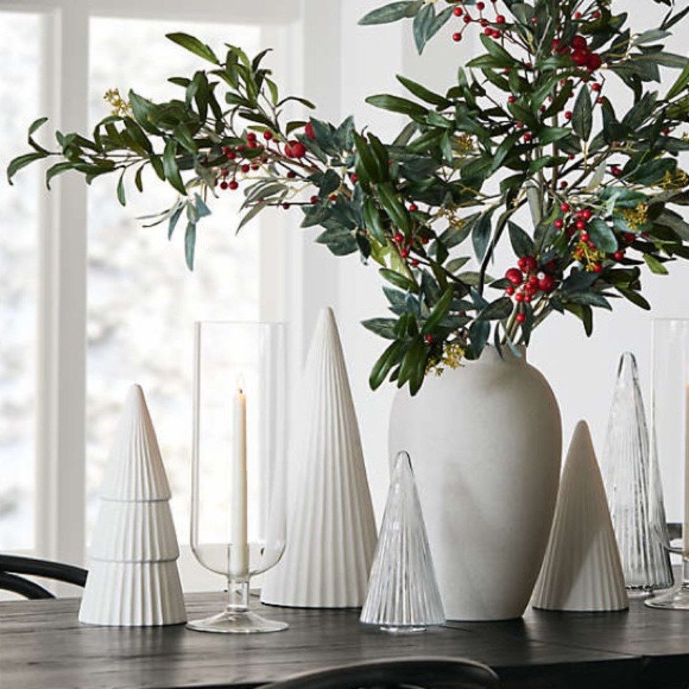 Crate&Barrel White Ceramic Holiday Tree LARGE